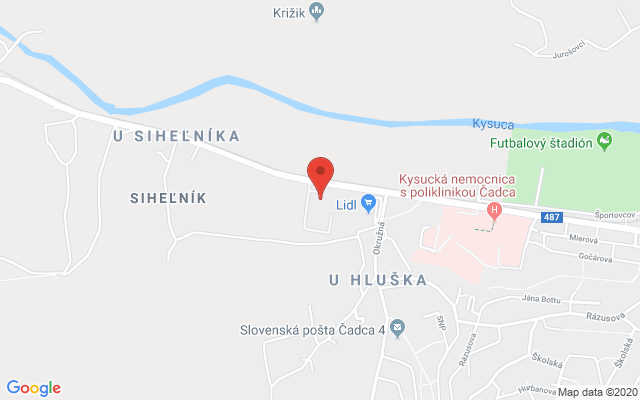 Google map: Okružná 693, Čadca